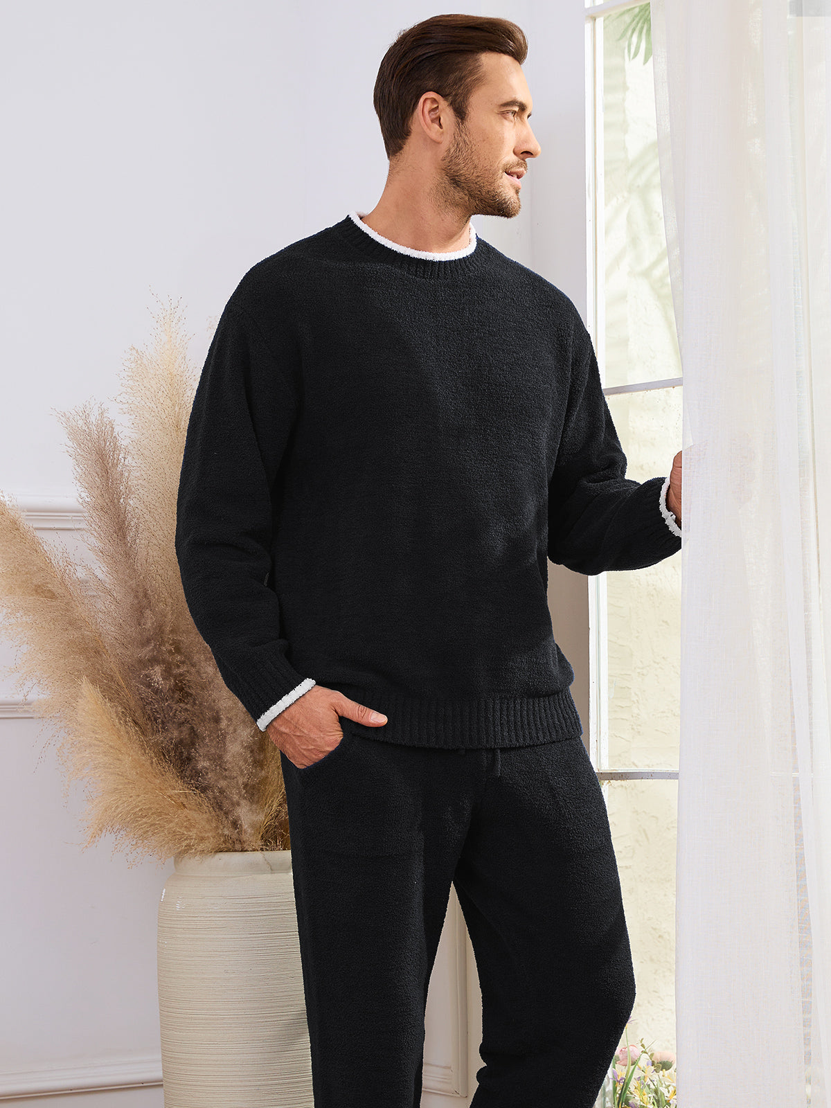 CozyBliss x SS Men Crewneck Knit Loungewear Set