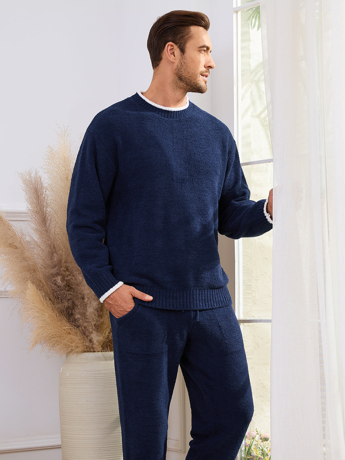 CozyBliss x SS Men Crewneck Knit Loungewear Set