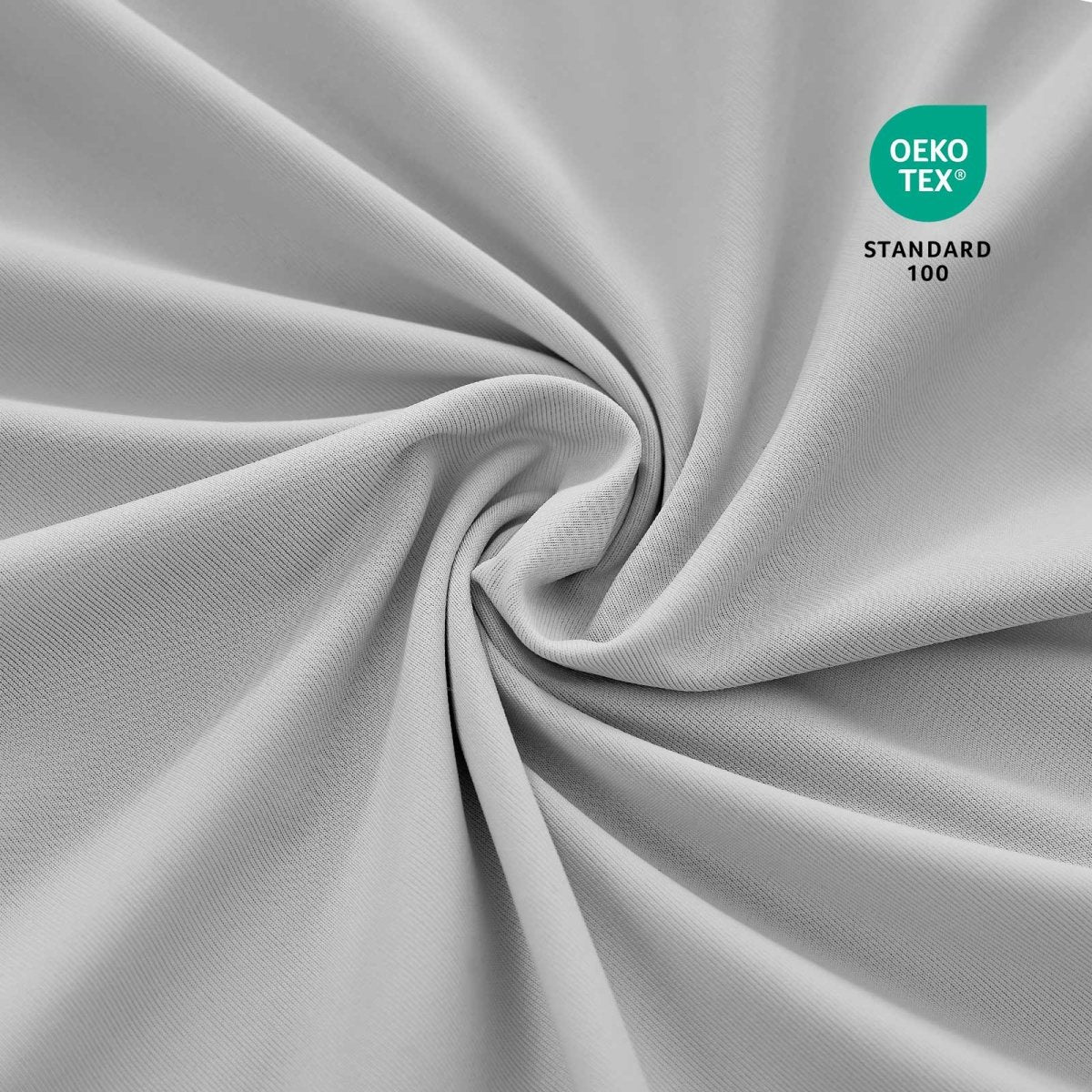 Close-up of OEKO-TEX® Certified Cozy Bliss cooling fitted sheet fabric detail #Color_Light Grey