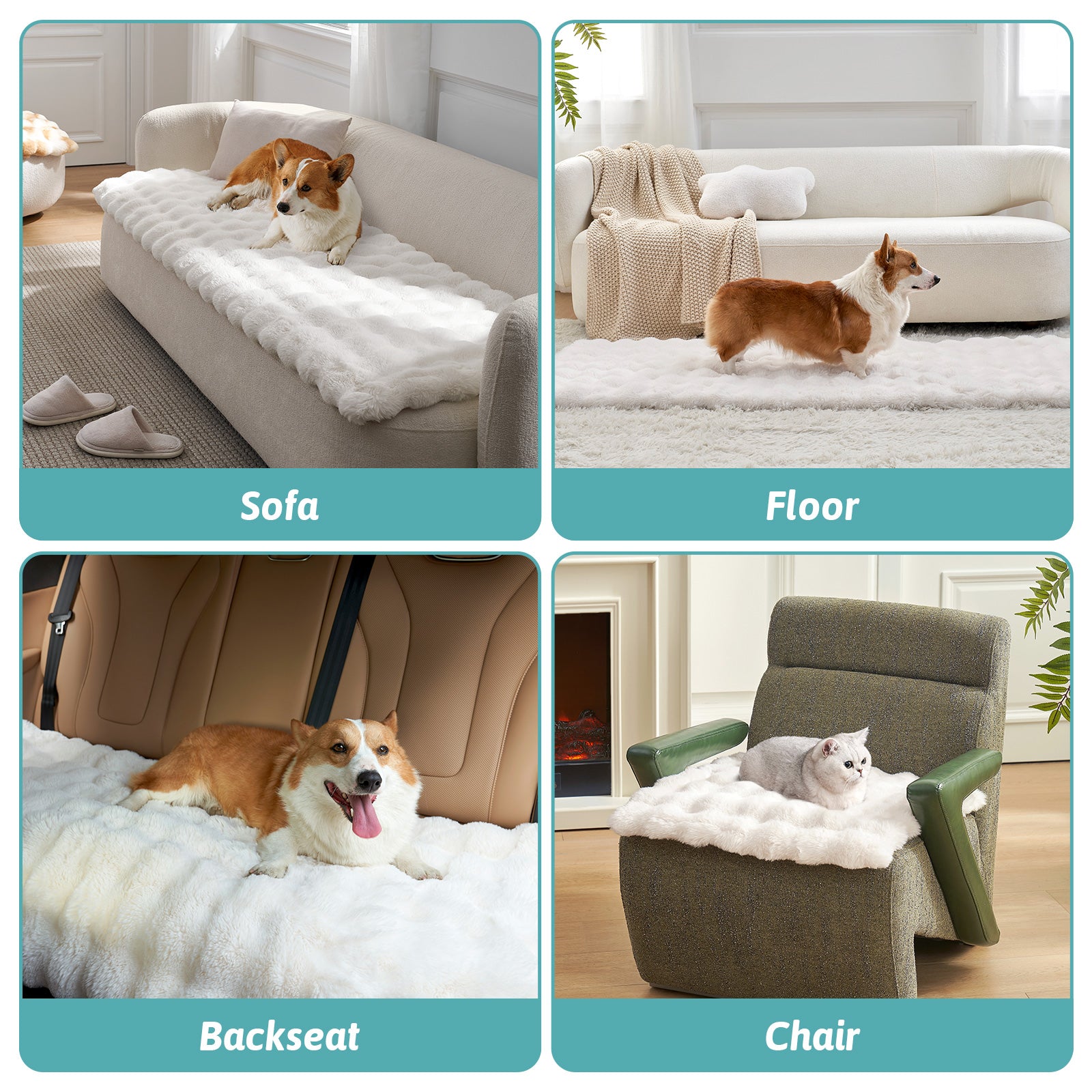 Cozy Bliss X CK Tie-dye Bubble Faux Fur Couch Cover