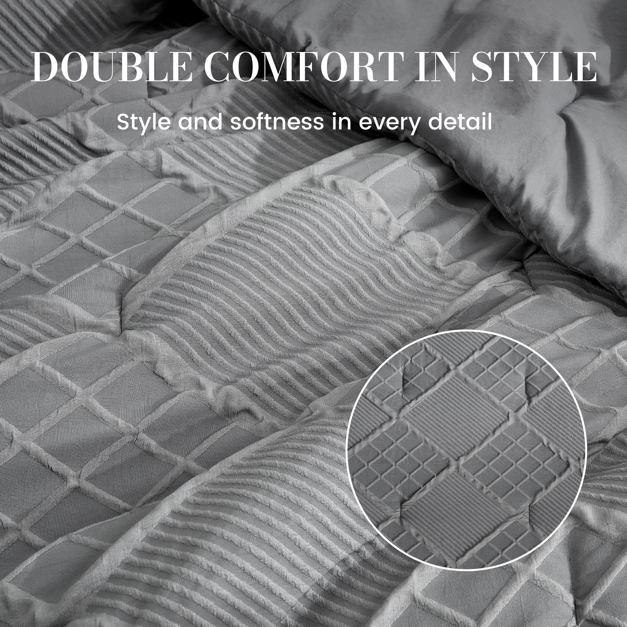 All-Season Jacquard Windowpane Comforter Set