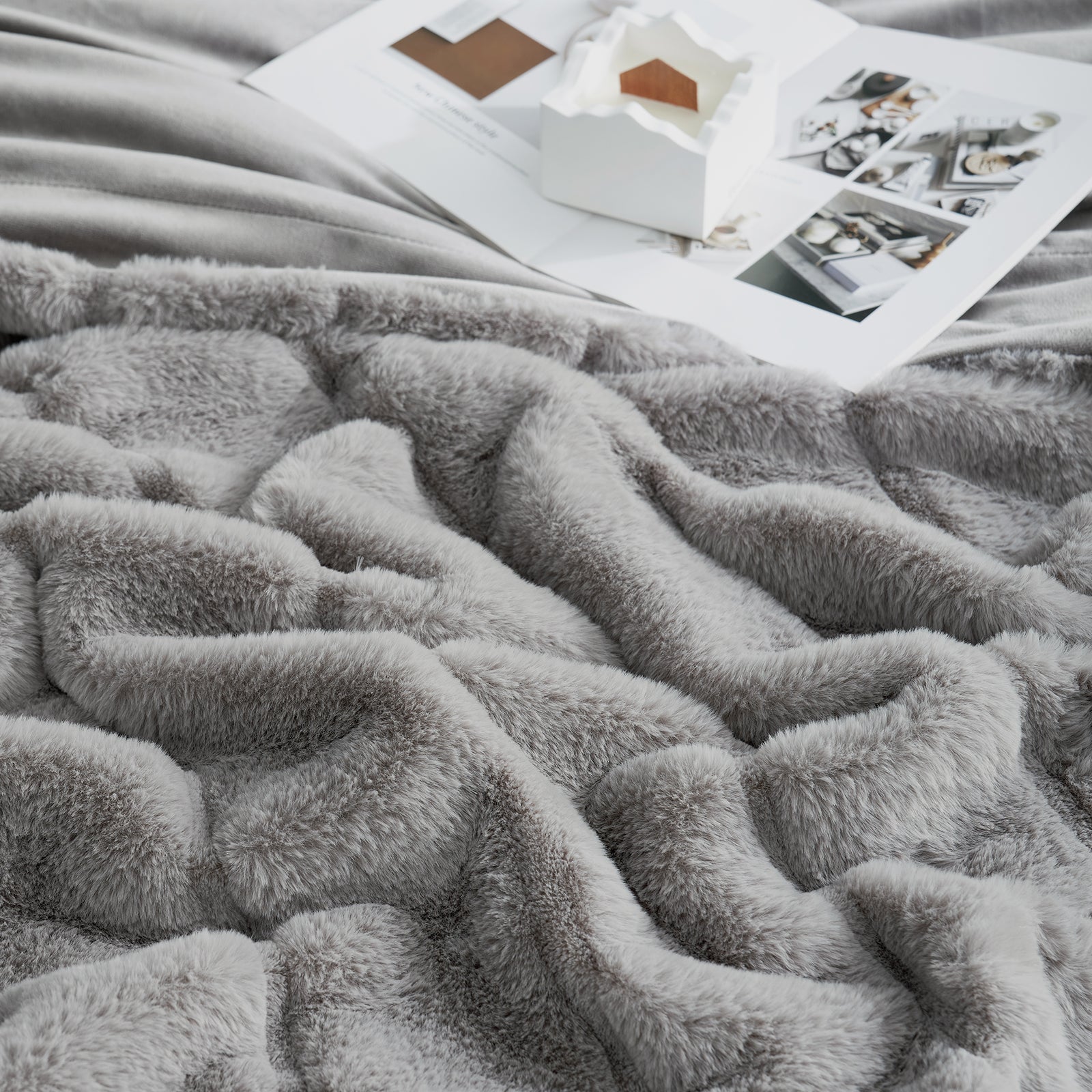 Sheared Faux Fur Throw Blanket