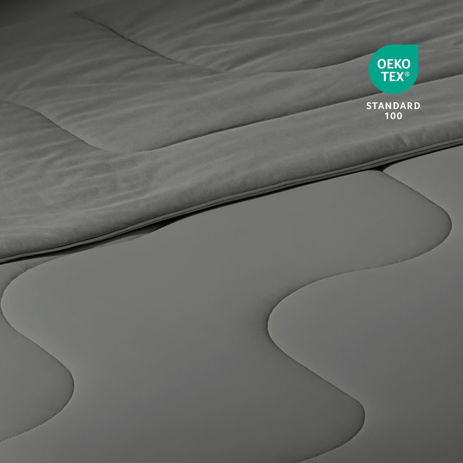 Close up of Cozy Bliss Sorona® Natural Fiber Ultra Breathable Cooling fabric.#color_Charcoal Grey