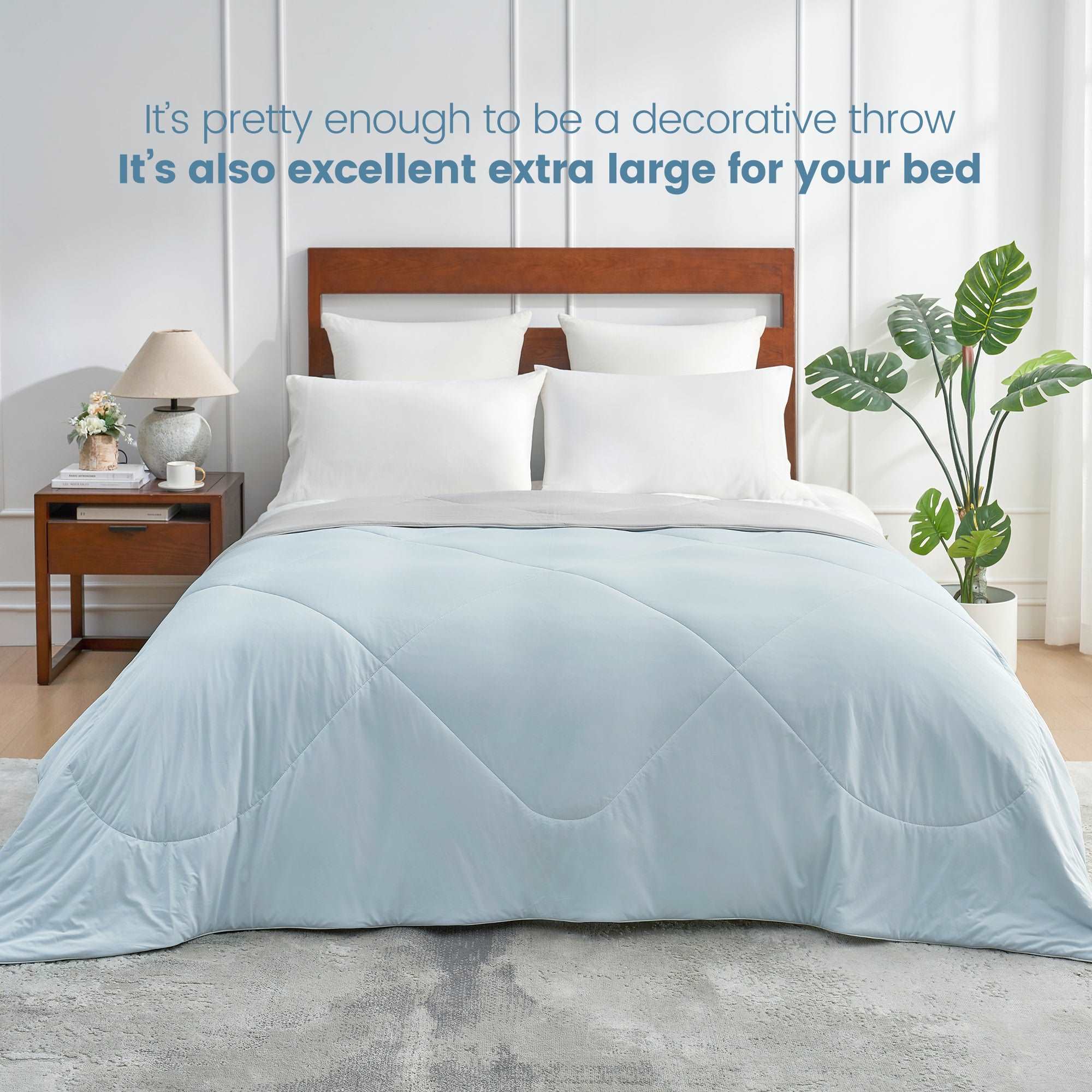 Cozy Bliss Cooling Comforter Queen Size Cooling Blankets for Hot Sleepers and Night Sweats Summer Comforter for Queen Size Bed Breathable Soft lightweight Silk Smooth