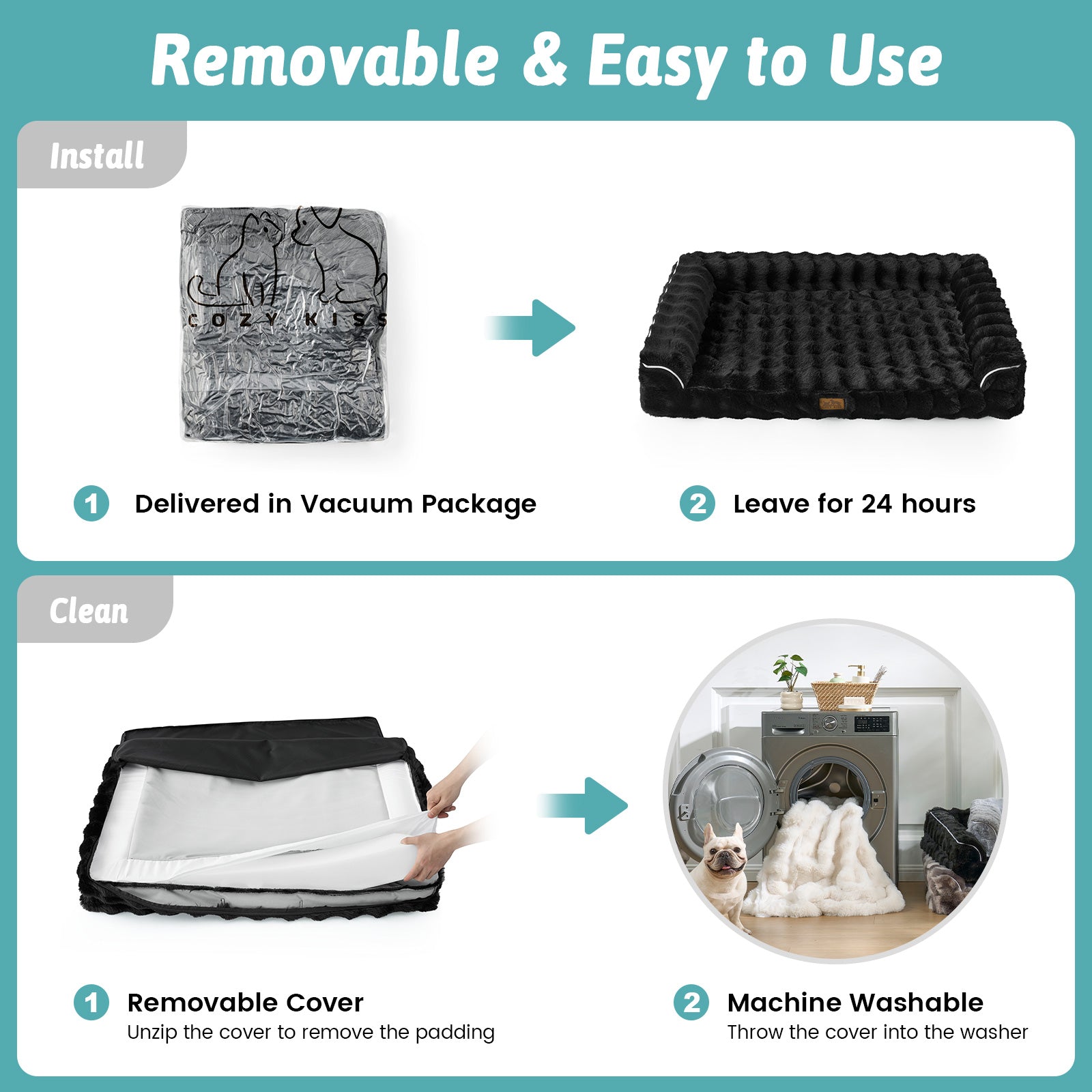 Cozy Bliss X CK U-Shaped Bubble Faux Fur Orthopedic Dog Bed