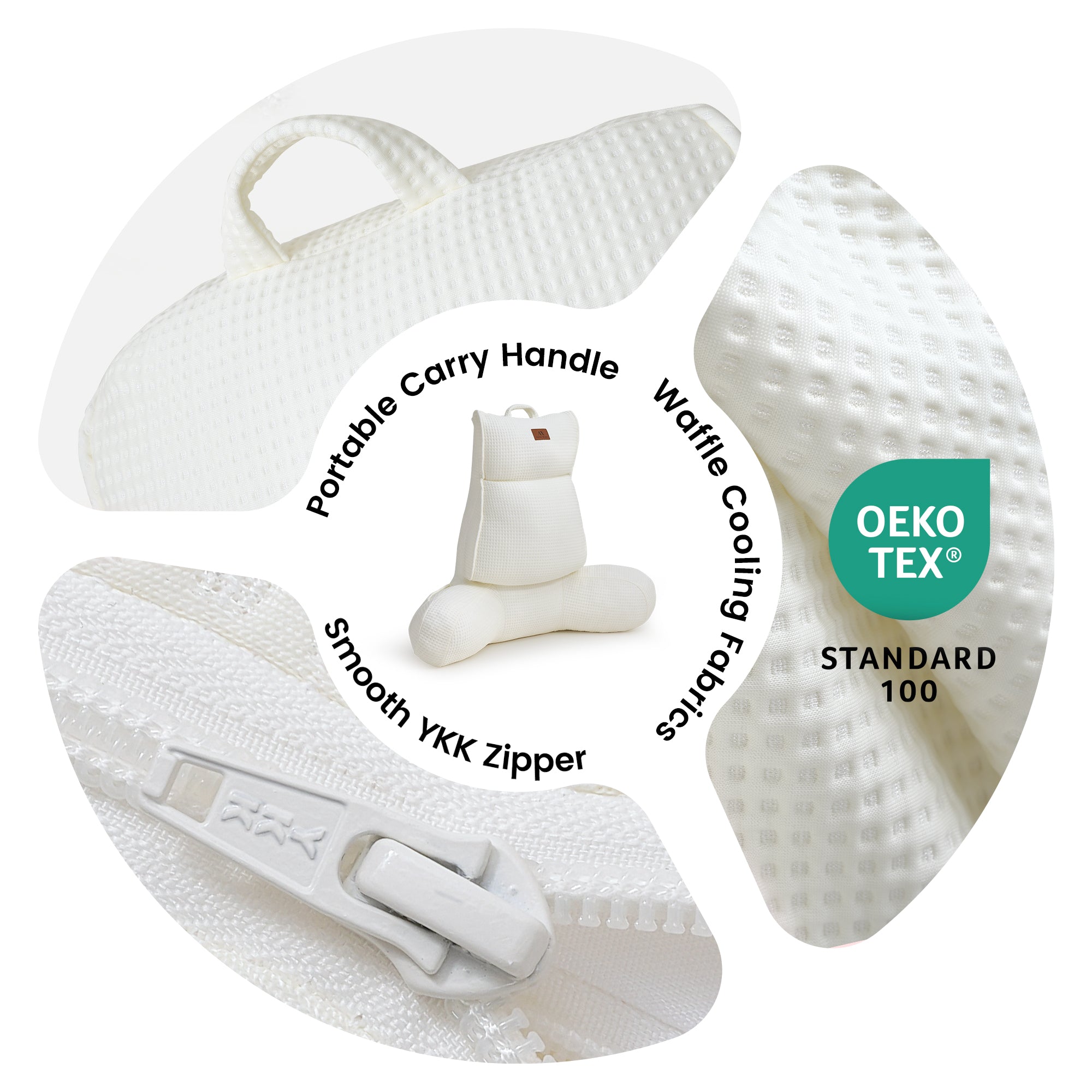 Cooling Waffle Knit Reading Pillow - Ivory