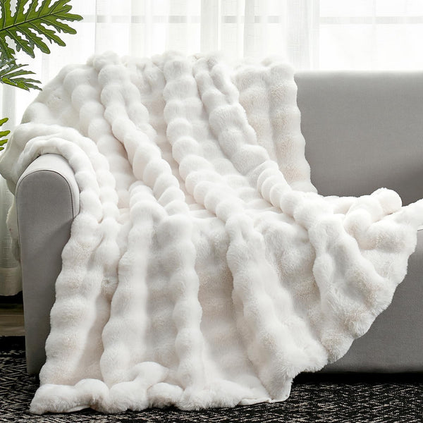 Bubble Faux Fur Throw Blanket