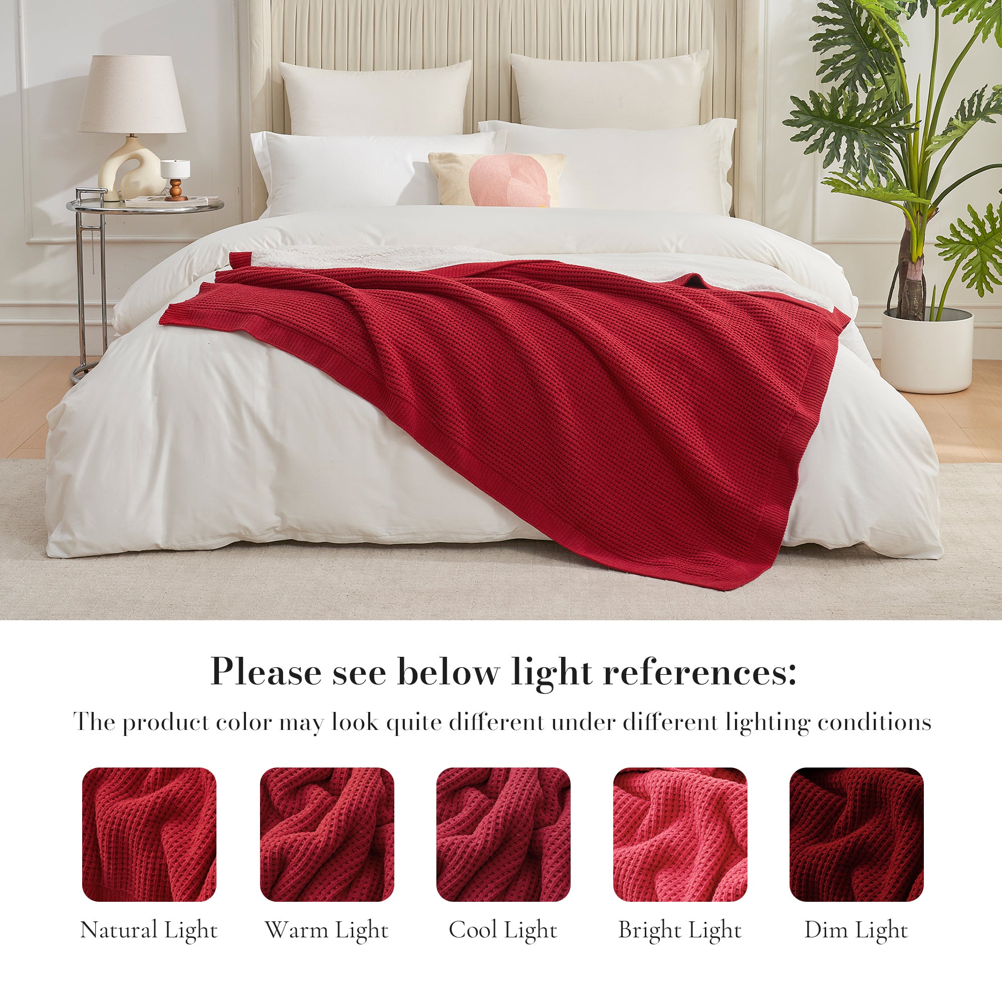 Cozy Bliss X Amélie Home Reversible Waffle Chenille Sherpa Knit Throw Blanket