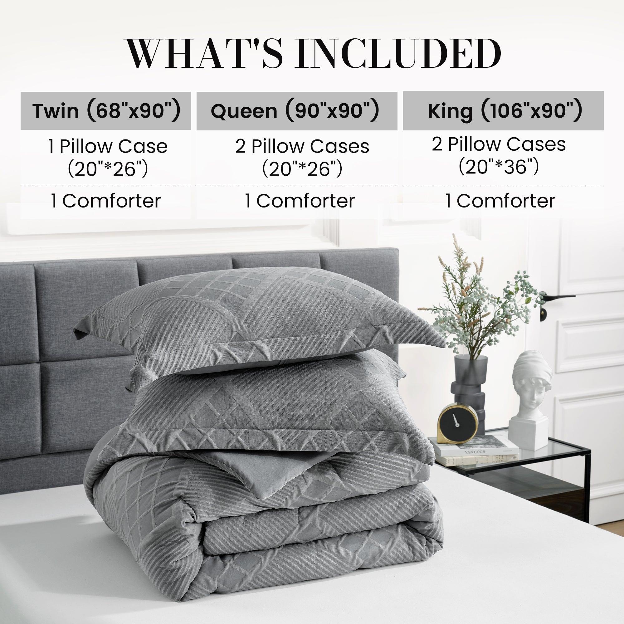 All-Season Jacquard Windowpane Comforter Set