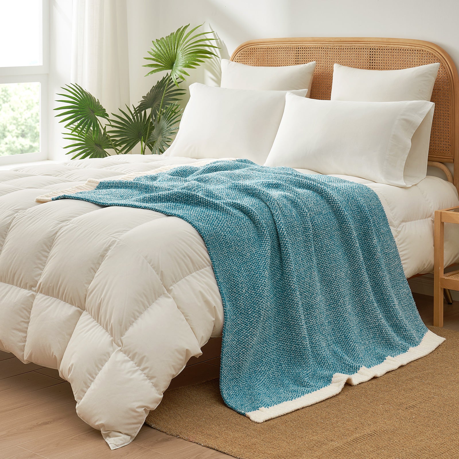 Cozy Bliss x SS Heather Feather Yarn Throw Blanket