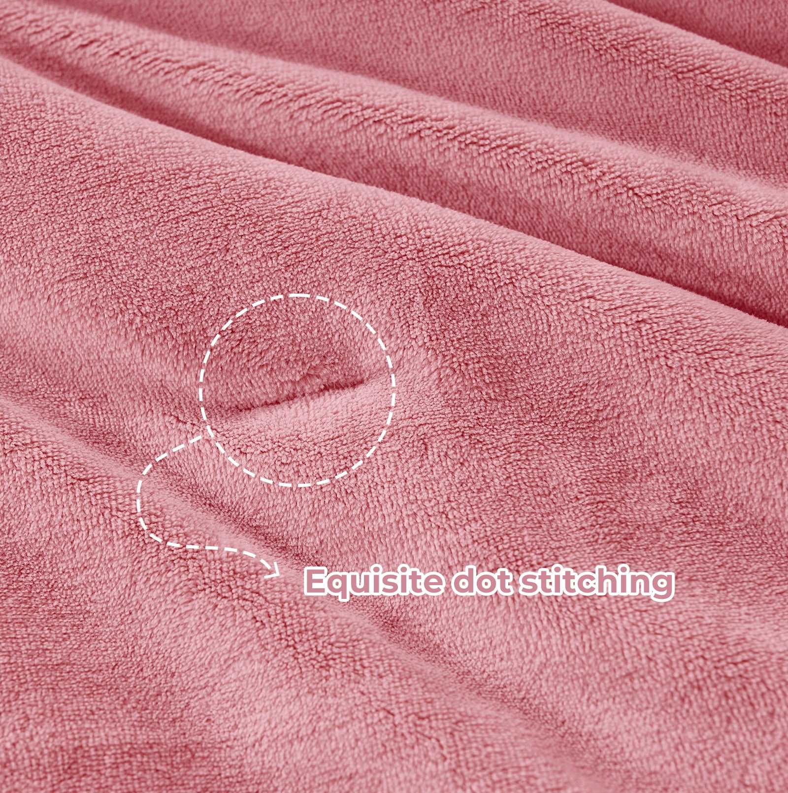 Cozy Bliss sherpa comforter detail, exquisite dot stitching #color_ Pink