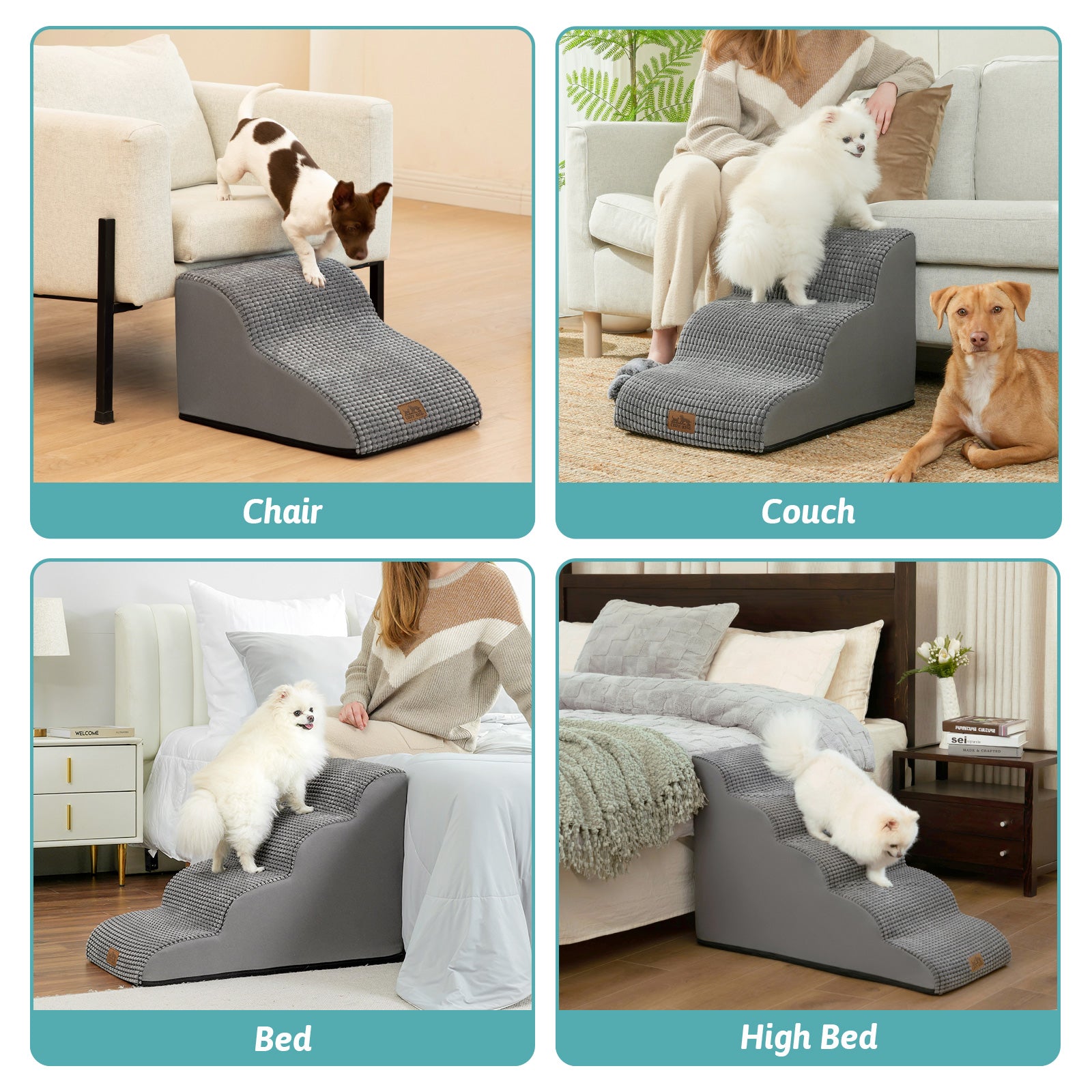 Multiple use of pet stairs#color_Dark Grey