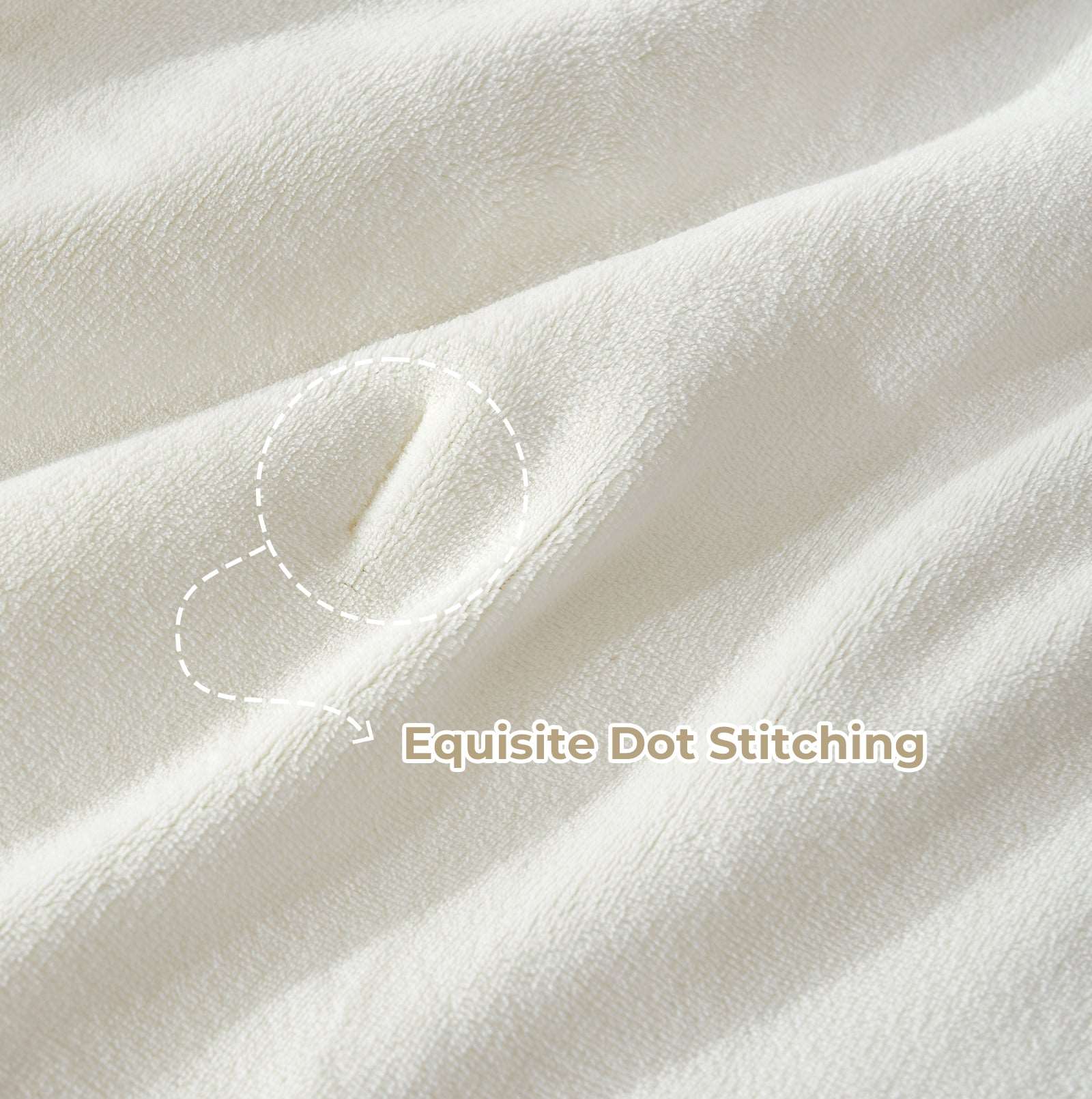 Cozy Bliss Sherpa Comforter - Exquisite Dot Stitching Detail #color_Cream
