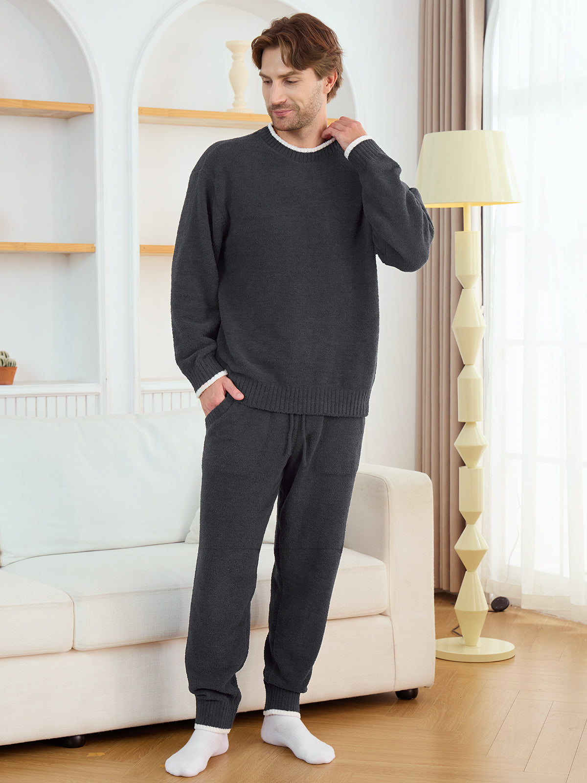 CozyBliss x SS Men Crewneck Knit Loungewear Set