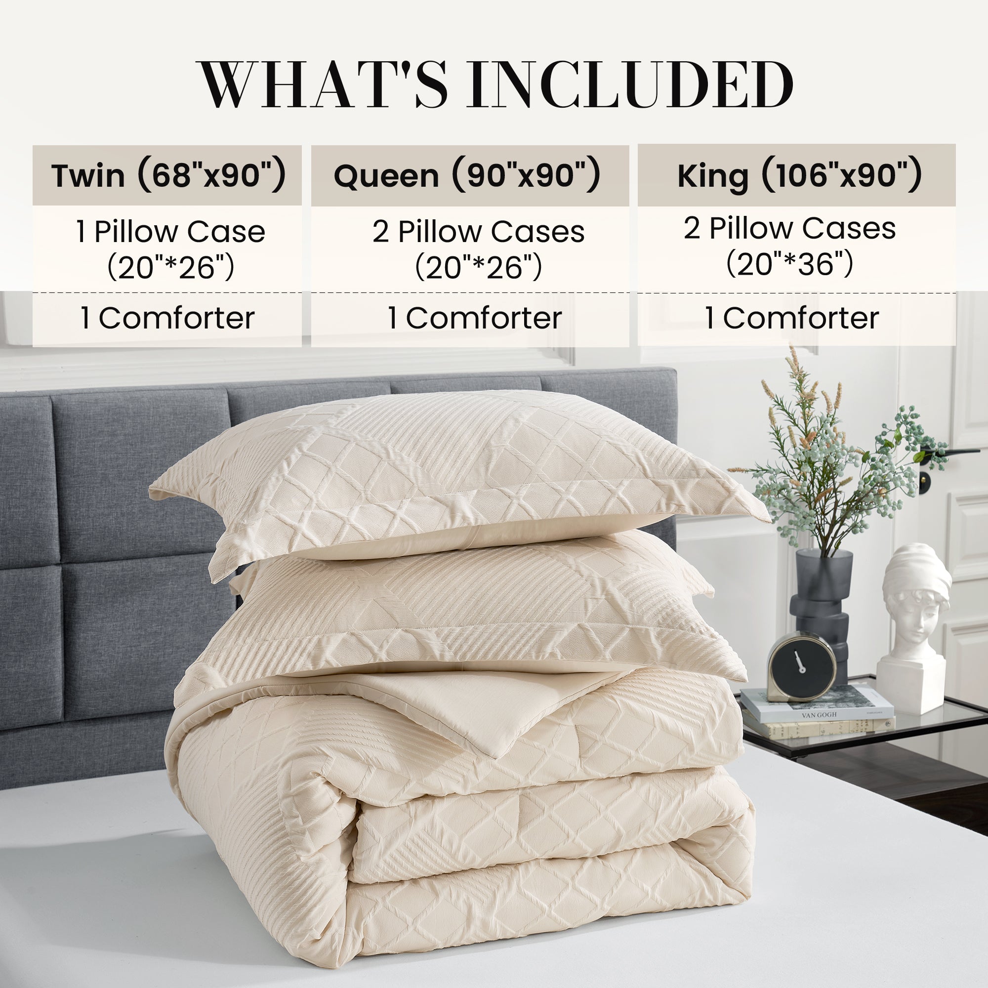 All-Season Jacquard Windowpane Comforter Set