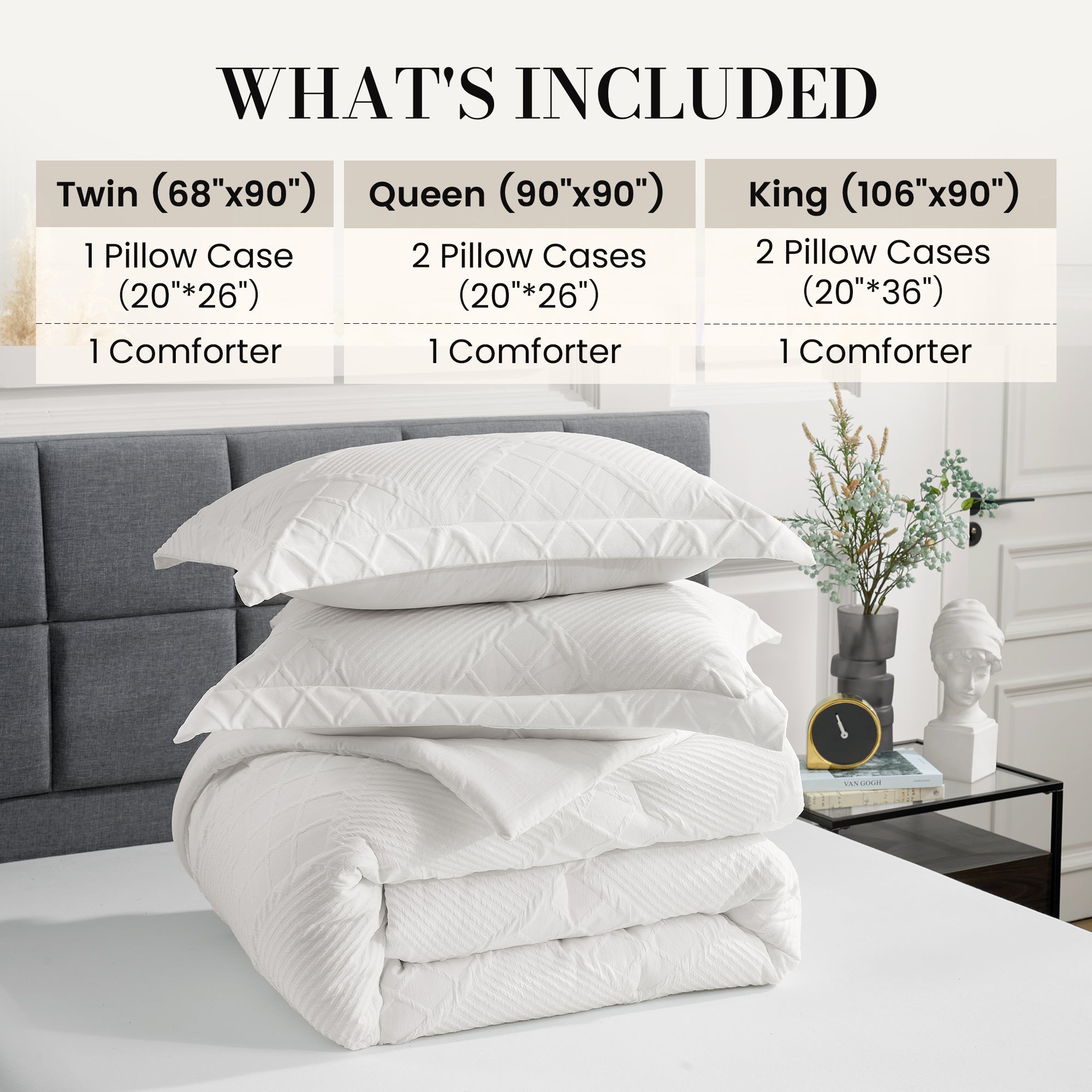 All-Season Jacquard Windowpane Comforter Set