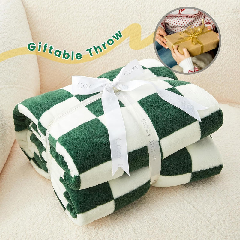 Checkered Throw Blanket Ultra Soft Warm MilkyPlush™ Fleece Blanket