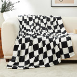 Checkered Throw Blanket Ultra Soft Warm MilkyPlush™ Fleece Blanket