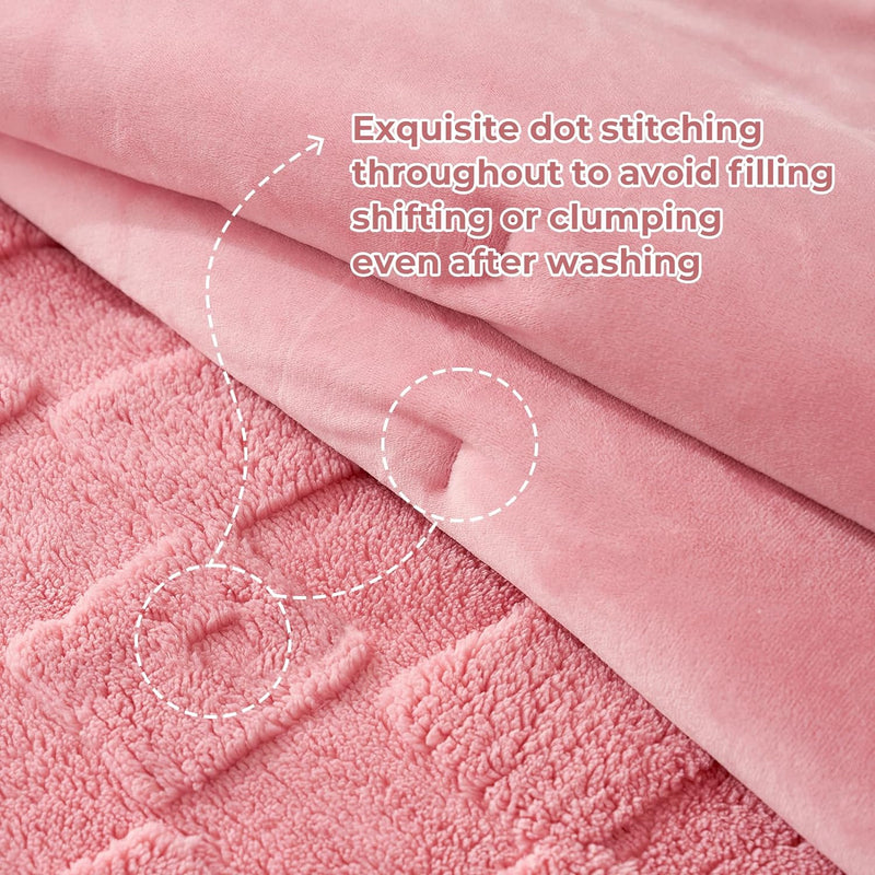 Fluffy Comforter Set-Hot Pink
