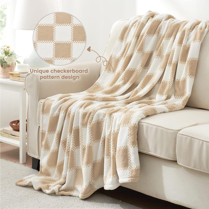 Checkered Throw Blanket Ultra Soft Warm MilkyPlush™ Fleece Blanket