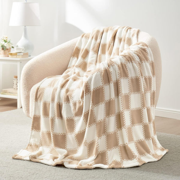 Checkered Throw Blanket Ultra Soft Warm MilkyPlush™ Fleece Blanket