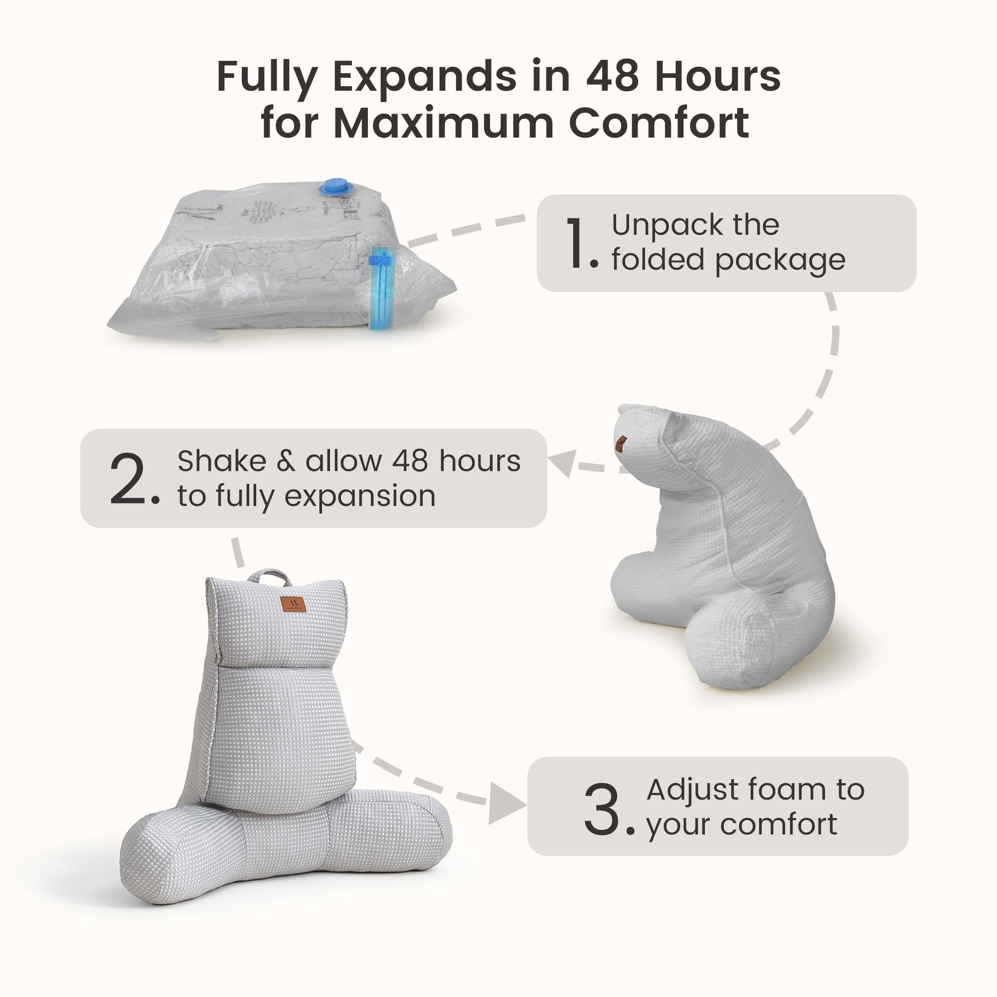 Cooling Waffle Knit Reading Pillow - Grey