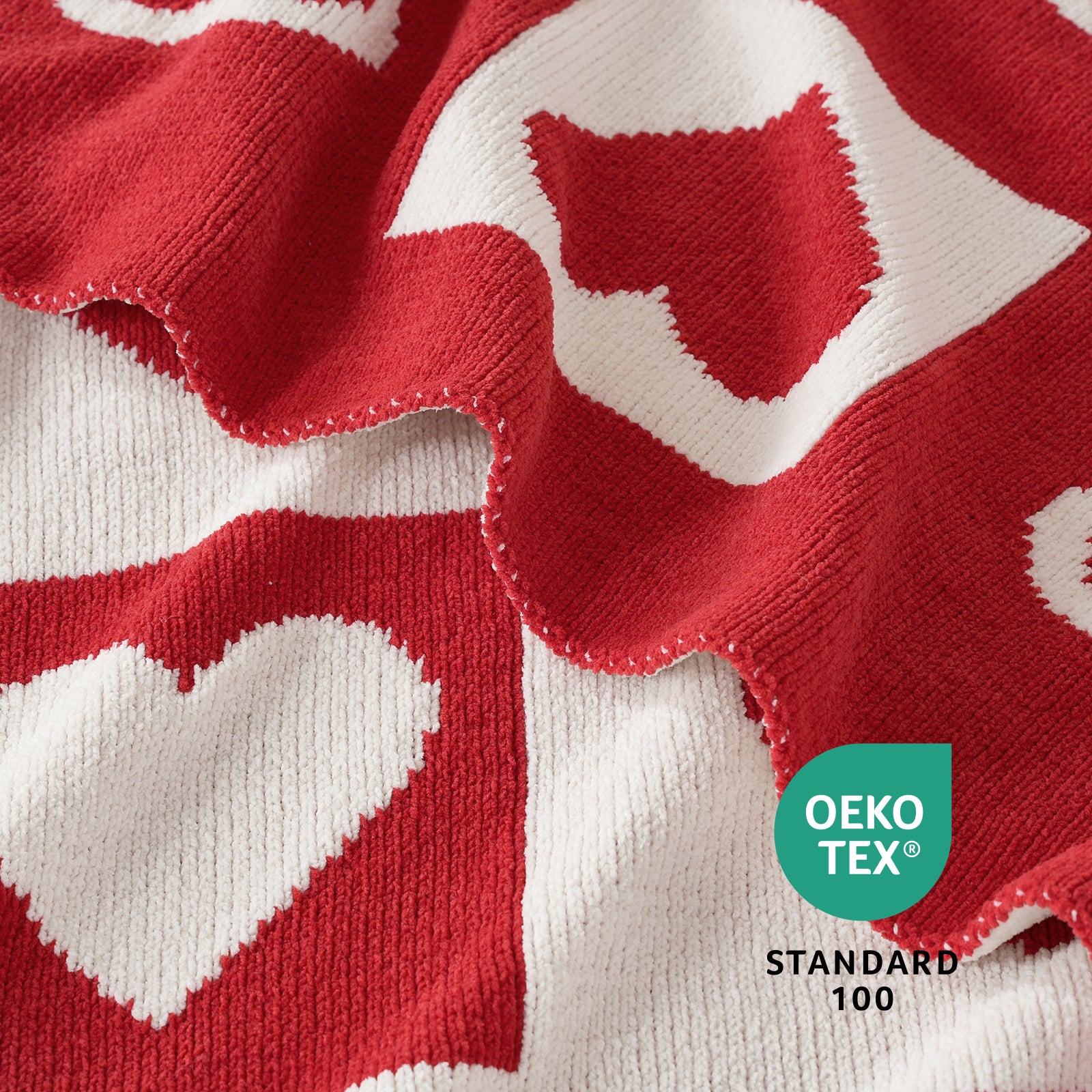 Valentine Love Jacquard Knit Chenille Throw Blanket