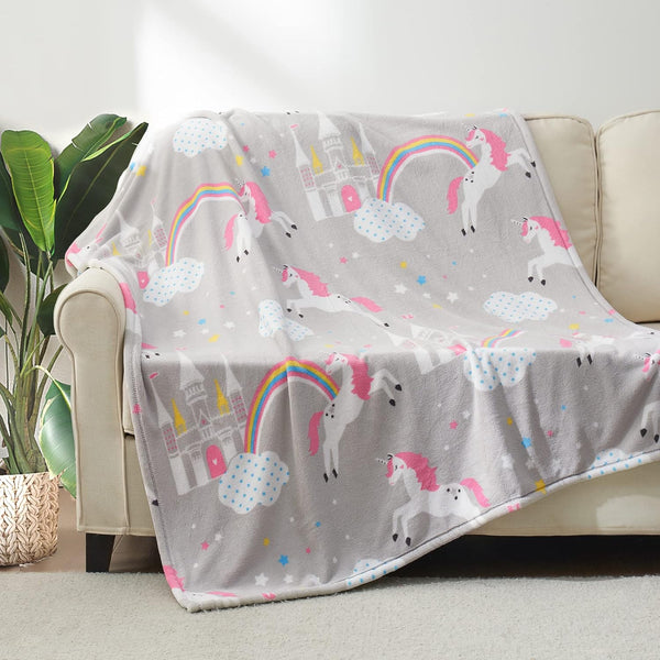 Unicorn Fleece Throw Blanket for Kids