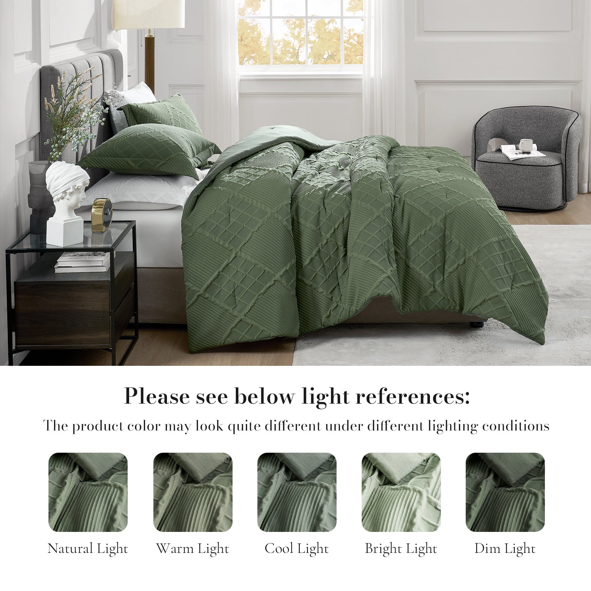 All-Season Jacquard Windowpane Comforter Set