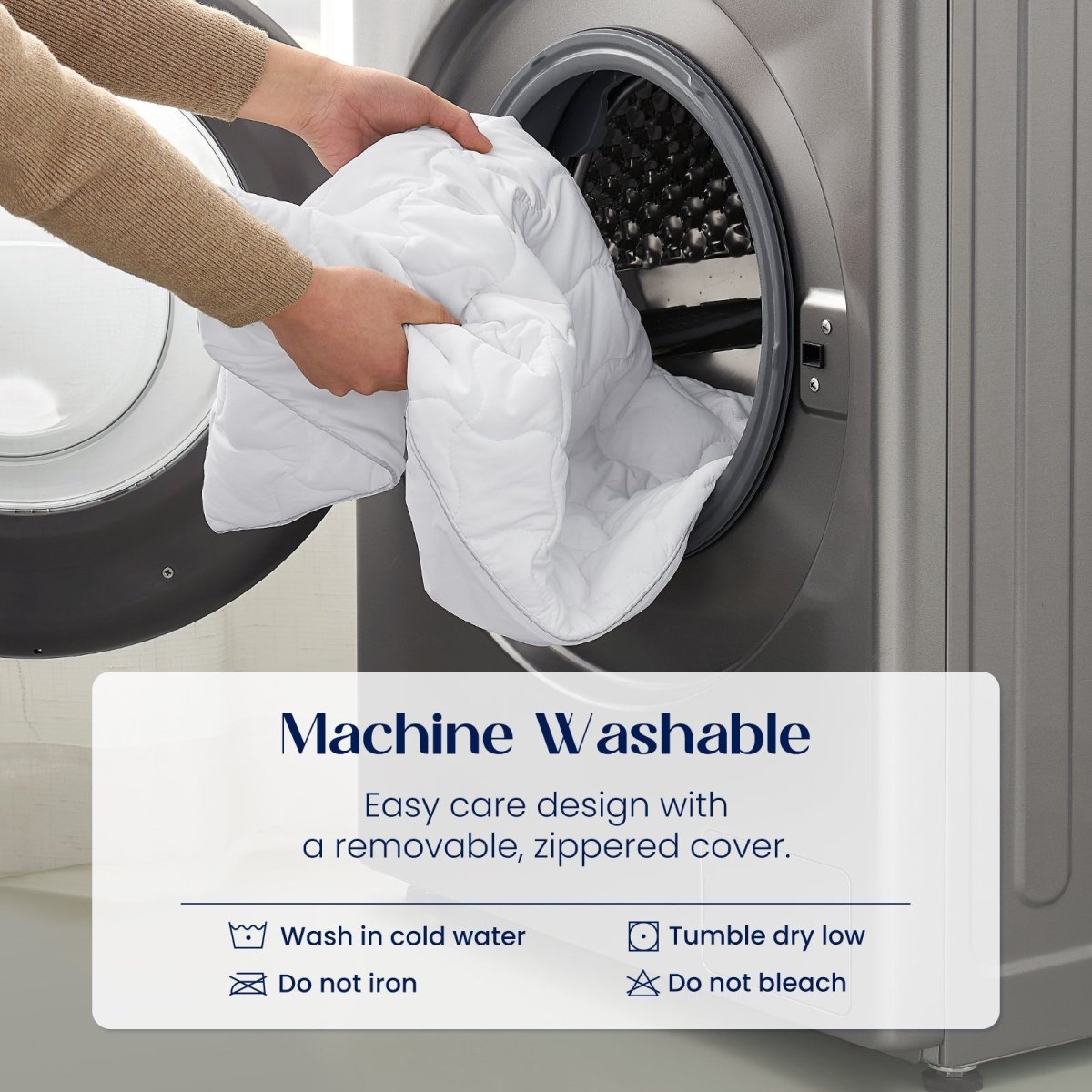 Machine-washable adjust cooling body pillow.#color_White