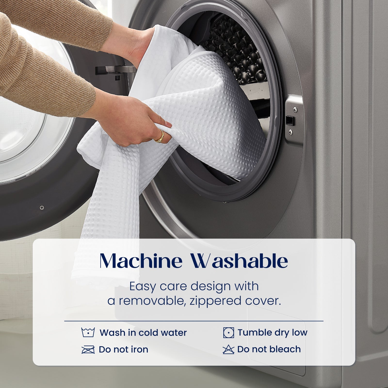 Machine washable Outlast® cooling body pillow.#color_White
