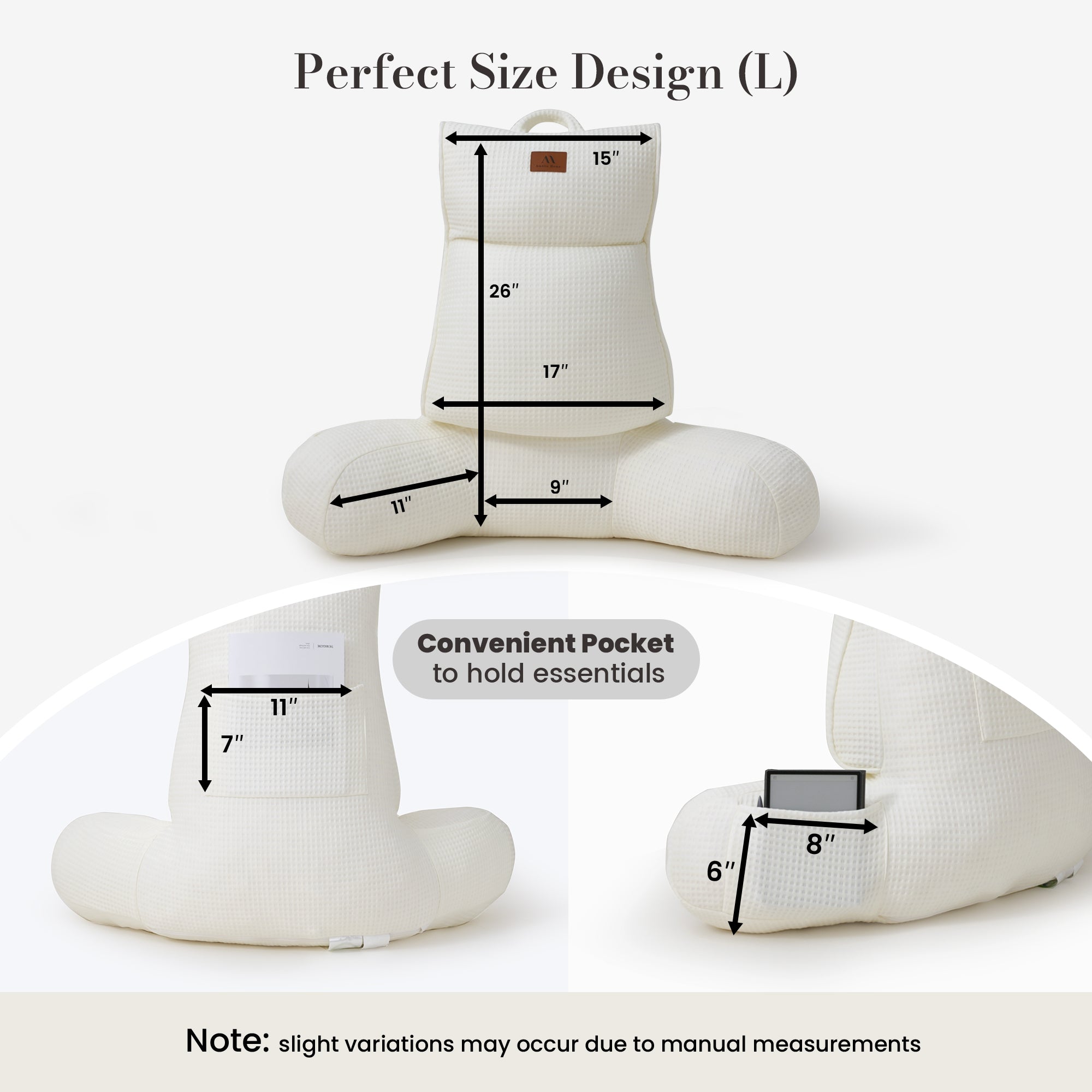 Cooling Waffle Knit Reading Pillow - Ivory