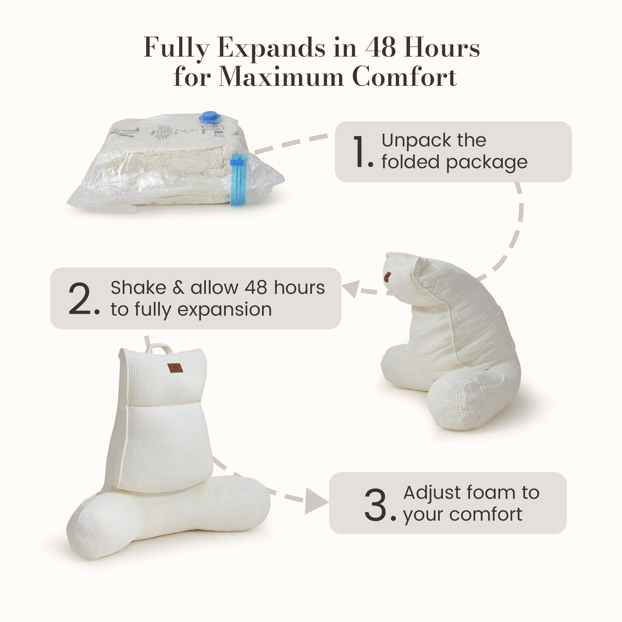 Cooling Waffle Knit Reading Pillow - Ivory