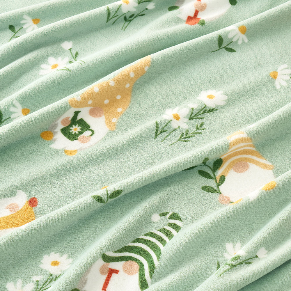 Spring Gnomes MilkyPlush Throw Blanket - Beige