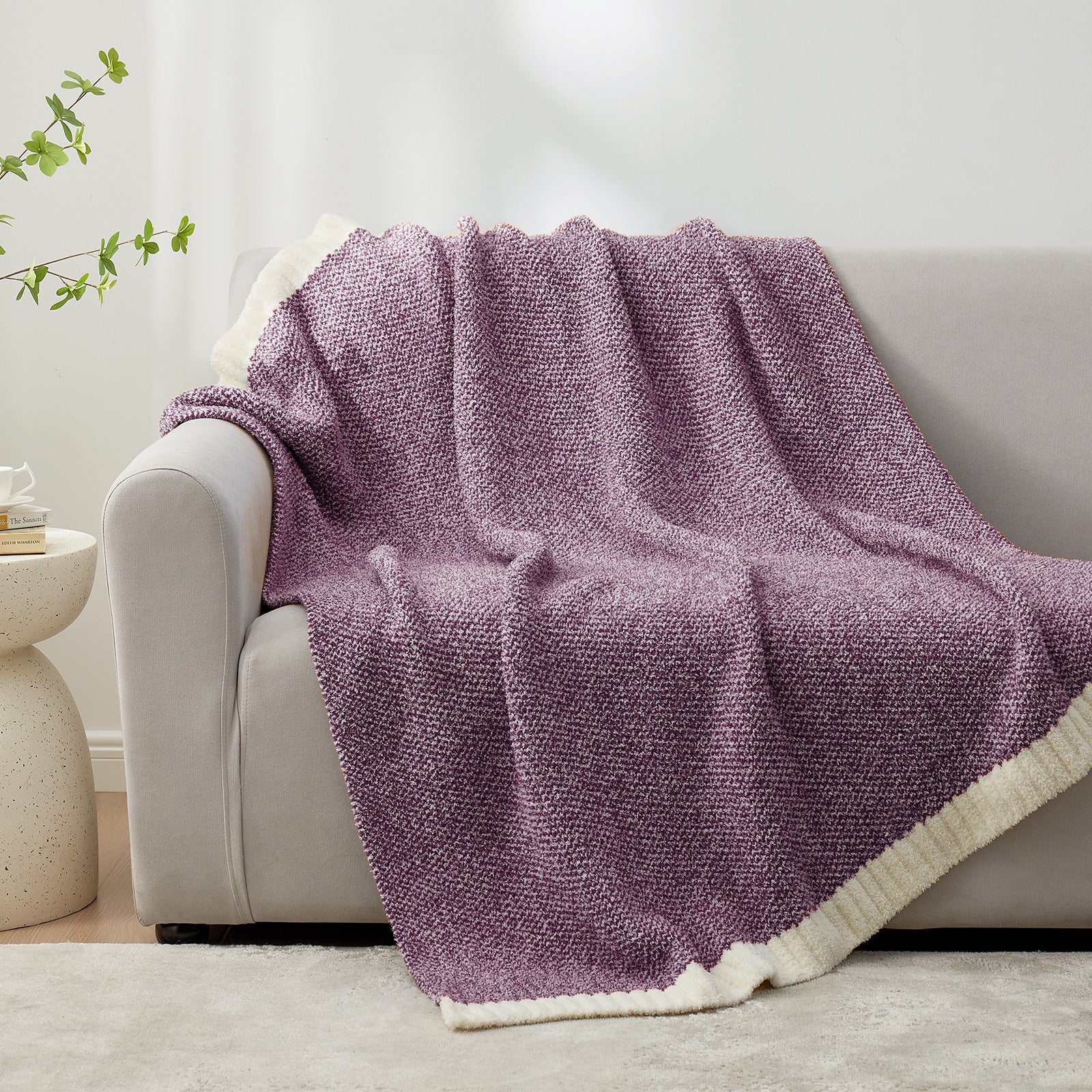 Cozy Bliss x SS Heather Feather Yarn Throw Blanket