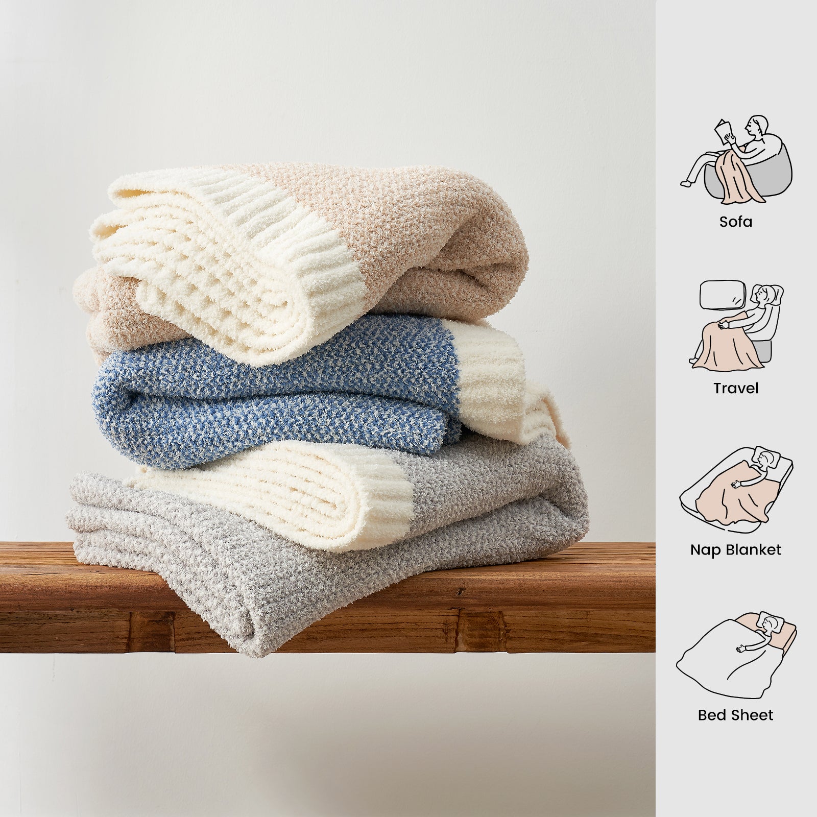 Cozy Bliss x SS Heather Feather Yarn Throw Blanket