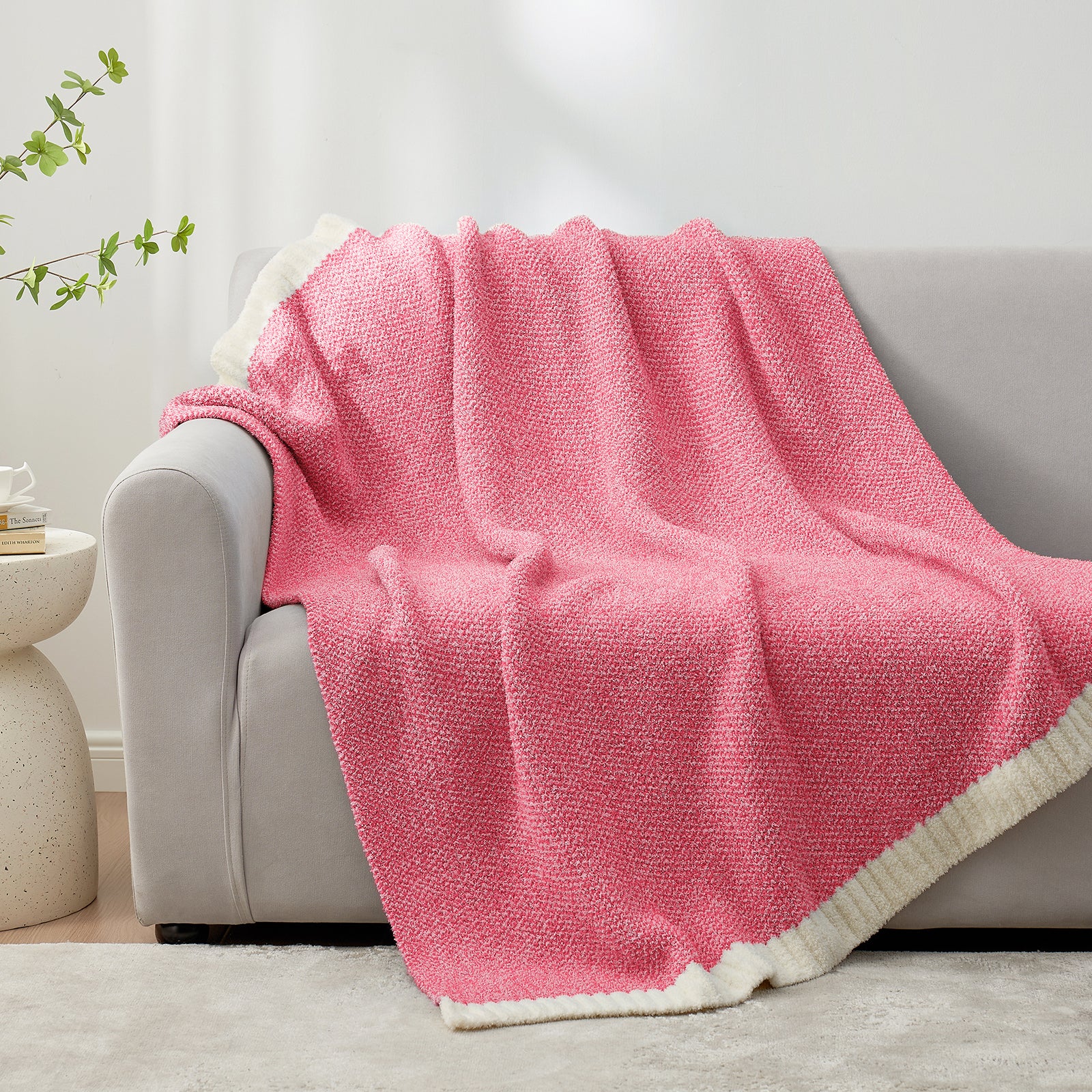 Cozy Bliss x SS Heather Feather Yarn Throw Blanket