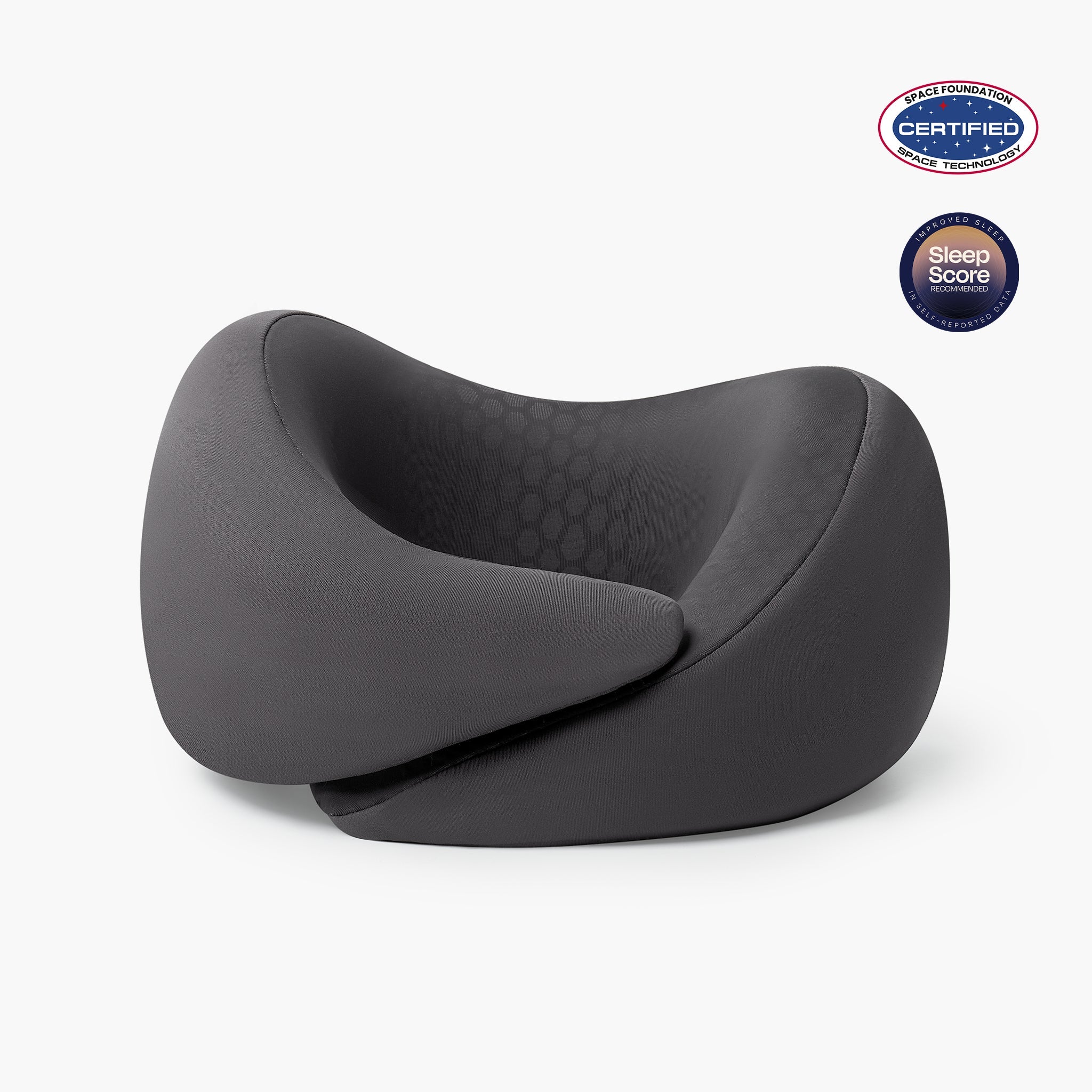 Outlast® Cooling Travel Pillow for better rest on the go, cool and more supportive.#color_Charcoal Grey
