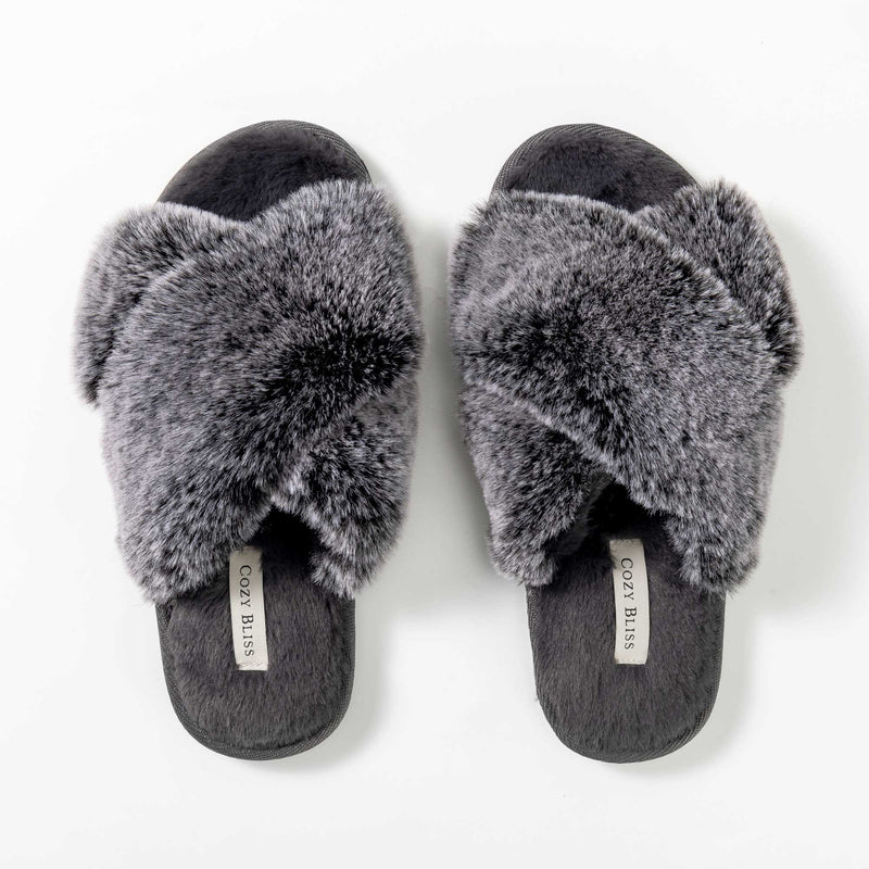 Women‘s Faux Fur Slide Slippers - Black
