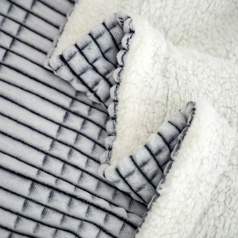 Ridgeline Sherpa Fleece Blanket-Black Marl