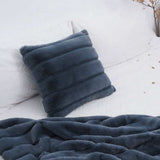 Set of 2 Luxury Faux Fur Striped Throw Pillow Covers