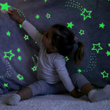 Glow in The Dark Stars Blanket for Kids Baby-Pink