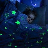 Glow in The Dark Stars Blanket for Kids Baby- Grey Marl